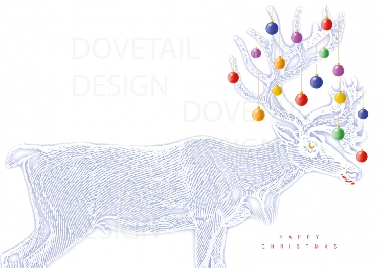 Digital Christmas card, Dinner Tree, New Year card, Digital Greetings card