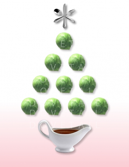 Digital Christmas card, Xmas dinner Tree, New Year card, Digital Greetings card
