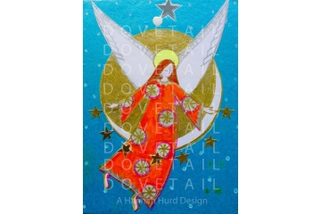 Angel in Red digital download Christmas and New year card