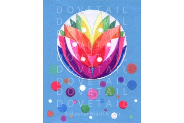 Digital Christmas card, Flower in Bubble, New Year card, Digital Greetings card