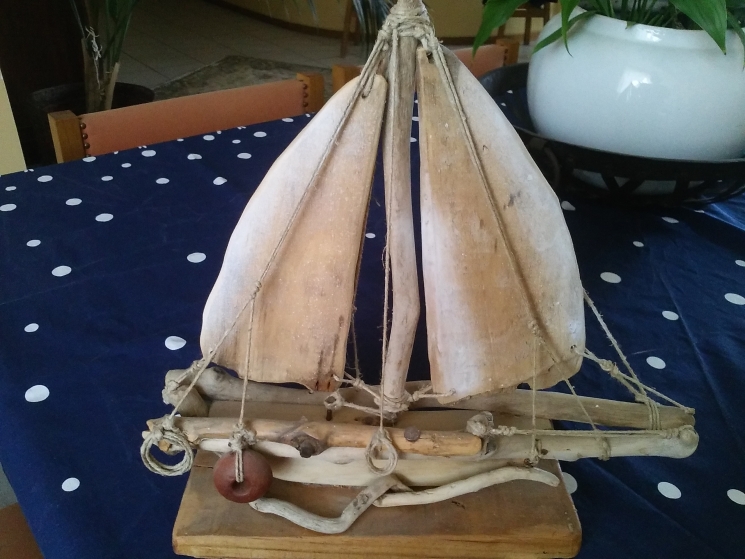 Boats hand-made out of driftwood