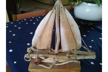 Boats hand-made out of driftwood