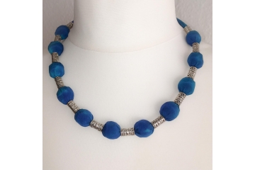 Dark Blue beaded hand-made necklace